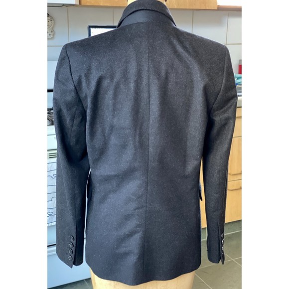 Stephan Schneider Dark Grey Wool Blend Two Button Blazer with Knit Collar SZ 3 - Picture 5 of 6